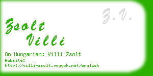 zsolt villi business card